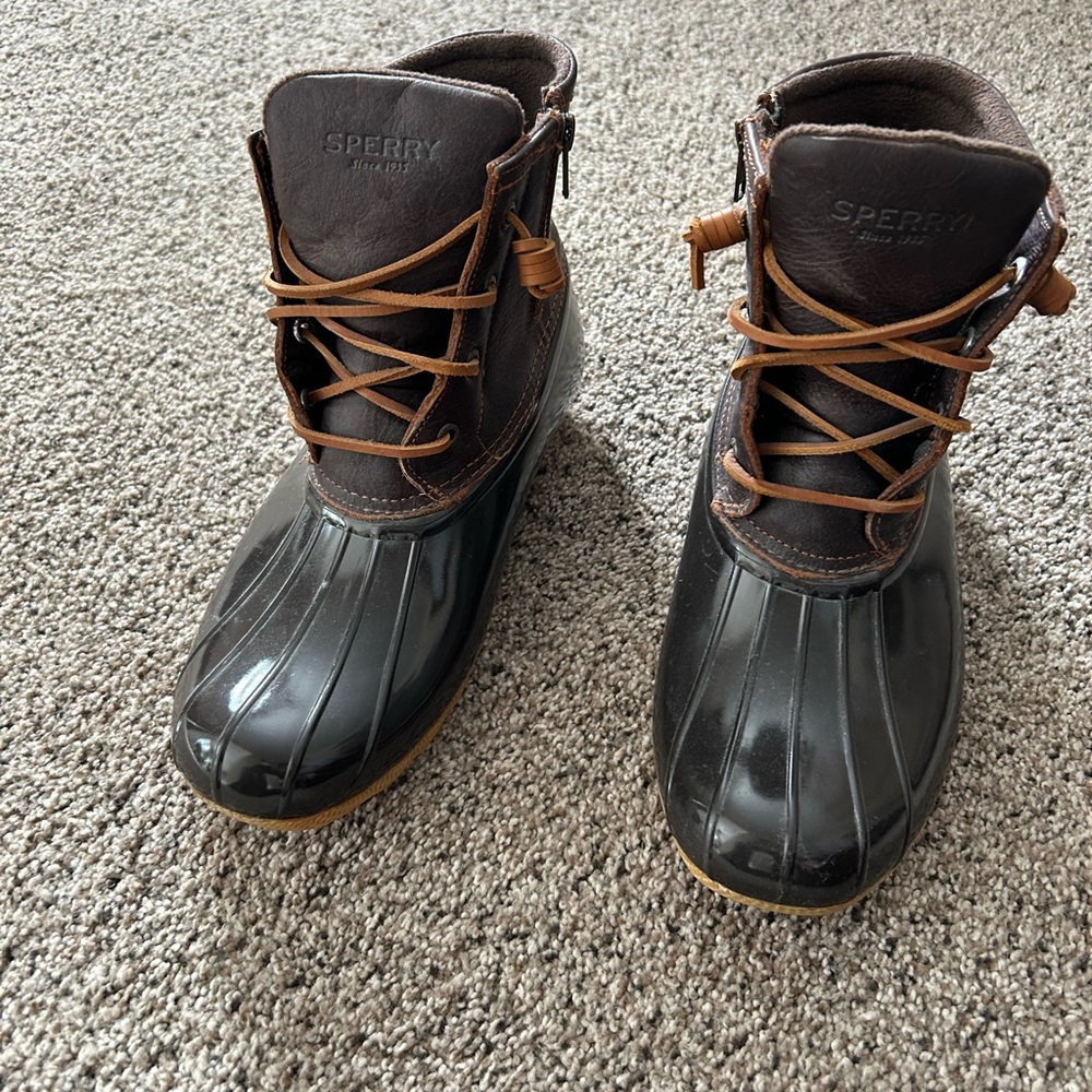 Sperry’s Woman’s Brown Duck Boots size 10 Leather - Picture 3 of 8
